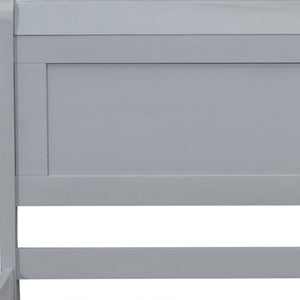 HomeRoots Gray Wood Full Bed Frame with Storage Drawers - Modern, Durable Design for Organized Sleep Spaces 590661