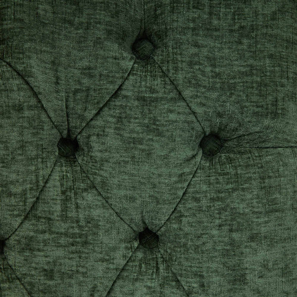 English Elm Upholstered Chenille Dining Chair with Hand-Tufted Back, Curved Solid Wood Legs, Comfortable Armseat Olive Green W1143P346929