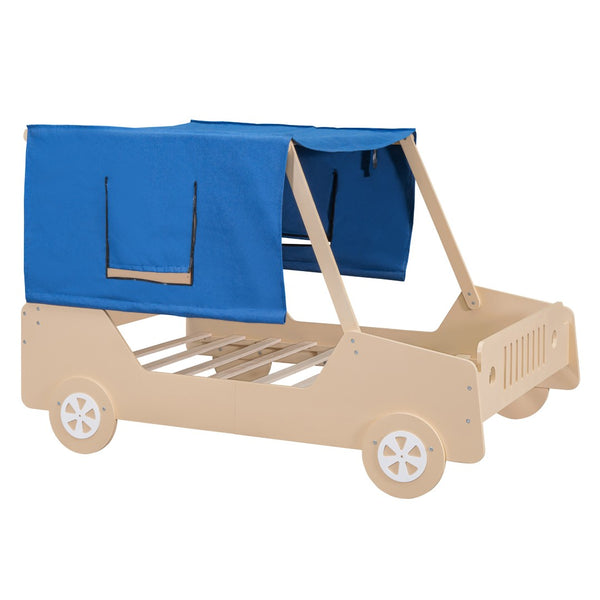 HomeRoots Natural Wood Full Bed Frame - Timeless Craftsmanship, Durable Design, No Box Spring Needed, Easy Setup 590672