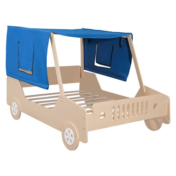 HomeRoots Natural Wood Full Bed Frame - Timeless Craftsmanship, Durable Design, No Box Spring Needed, Easy Setup 590672