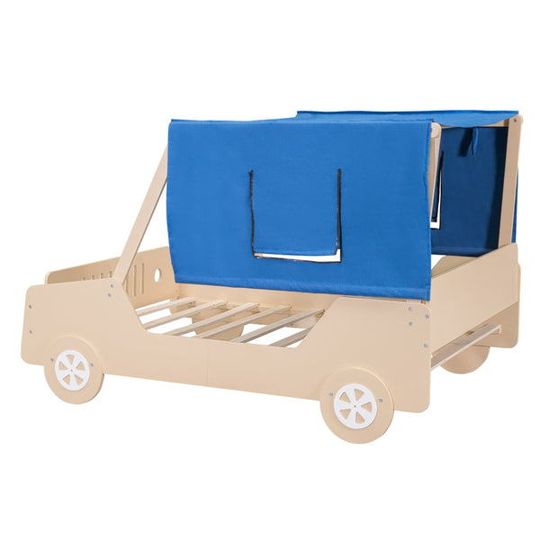 HomeRoots Natural Wood Full Bed Frame - Timeless Craftsmanship, Durable Design, No Box Spring Needed, Easy Setup 590672