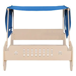 HomeRoots Natural Wood Full Bed Frame - Timeless Craftsmanship, Durable Design, No Box Spring Needed, Easy Setup 590672