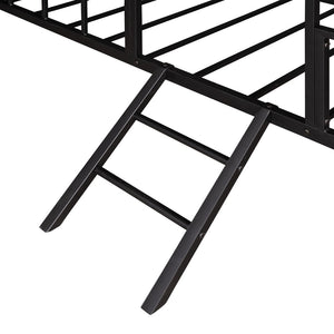 HomeRoots Black Metal Full Bed Frame – Sleek, Durable Design with 15 Slats for Ultimate Support and Stability 590685
