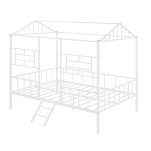 HomeRoots White Metal Full Bed Frame - Durable, Stylish Platform Design for Modern Bedrooms, Easy Assembly & Care 590686