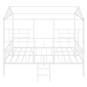 HomeRoots White Metal Full Bed Frame - Durable, Stylish Platform Design for Modern Bedrooms, Easy Assembly & Care 590686