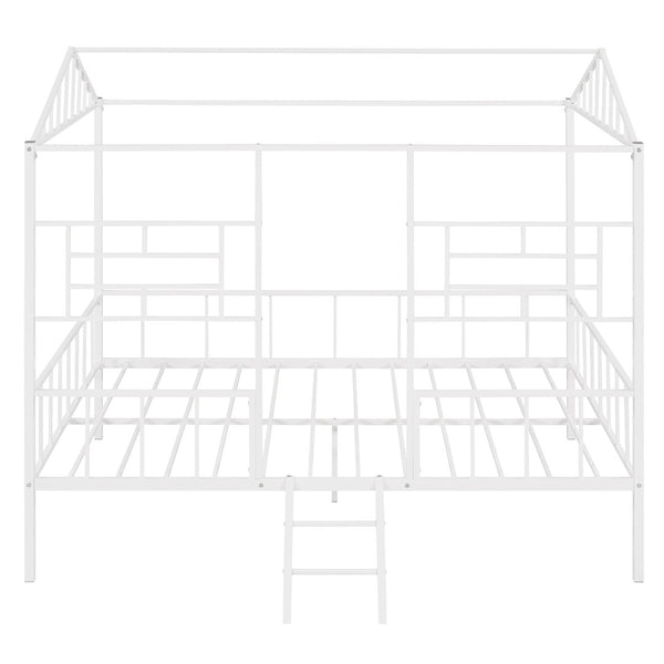HomeRoots White Metal Full Bed Frame - Durable, Stylish Platform Design for Modern Bedrooms, Easy Assembly & Care 590686