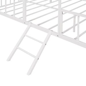 HomeRoots White Metal Full Bed Frame - Durable, Stylish Platform Design for Modern Bedrooms, Easy Assembly & Care 590686