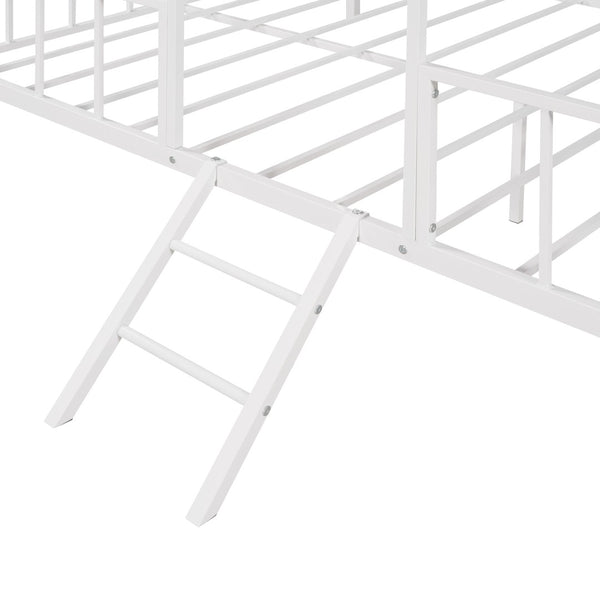 HomeRoots White Metal Full Bed Frame - Durable, Stylish Platform Design for Modern Bedrooms, Easy Assembly & Care 590686