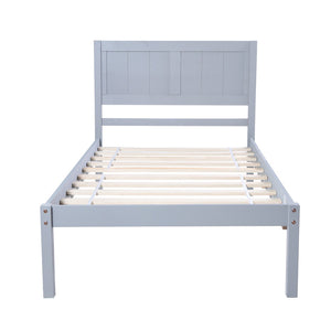 HomeRoots Gray Wood Twin Bed Frame with Storage Drawer - Modern Design, Durable Support & Space-Saving Solution 590687