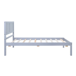 HomeRoots Gray Wood Twin Bed Frame with Storage Drawer - Modern Design, Durable Support & Space-Saving Solution 590687