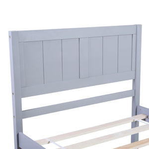 HomeRoots Gray Wood Twin Bed Frame with Storage Drawer - Modern Design, Durable Support & Space-Saving Solution 590687