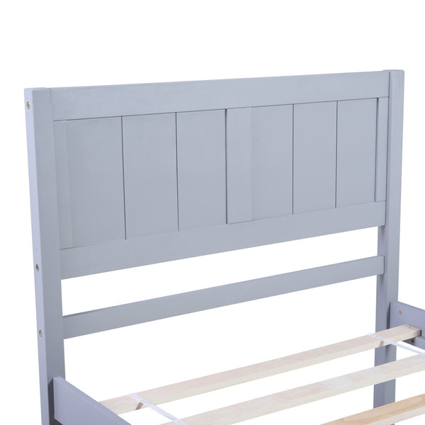 HomeRoots Gray Wood Twin Bed Frame with Storage Drawer - Modern Design, Durable Support & Space-Saving Solution 590687