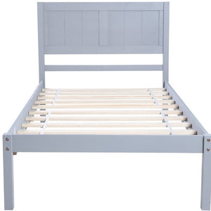 HomeRoots Gray Wood Twin Bed Frame with Storage Drawer - Modern Design, Durable Support & Space-Saving Solution 590687