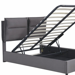 HomeRoots Gray Tufted Upholstered Queen Bed Frame - Luxurious Comfort, Modern Design & Easy Assembly for Your Bedroom 590695
