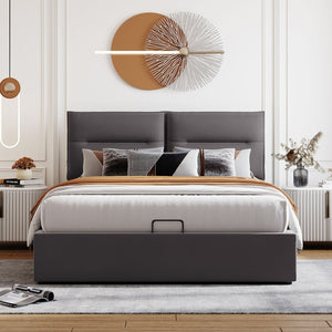 HomeRoots Gray Tufted Upholstered Queen Bed Frame - Luxurious Comfort, Modern Design & Easy Assembly for Your Bedroom 590695