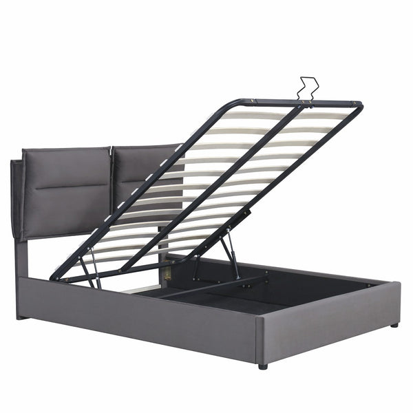 HomeRoots Gray Tufted Upholstered Queen Bed Frame - Luxurious Comfort, Modern Design & Easy Assembly for Your Bedroom 590695