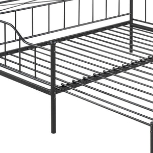 HomeRoots Black Metal Twin Day Bed with Trundle - Stylish Multi-Functional Seating & Sleeping Solution! 590696