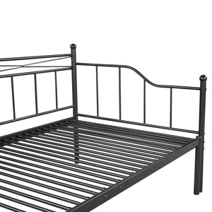 HomeRoots Black Metal Twin Day Bed with Trundle - Stylish Multi-Functional Seating & Sleeping Solution! 590696