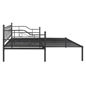 HomeRoots Black Metal Twin Daybed with Trundle - Stylish, Space-Saving Design for Comfort and Versatility 590697