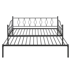 HomeRoots Black Metal Twin Daybed with Trundle - Stylish, Space-Saving Design for Comfort and Versatility 590697