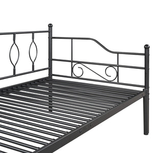HomeRoots Black Metal Twin Daybed with Trundle - Stylish, Space-Saving Design for Comfort and Versatility 590697
