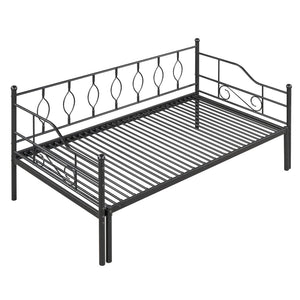 HomeRoots Black Metal Twin Daybed with Trundle - Stylish, Space-Saving Design for Comfort and Versatility 590697