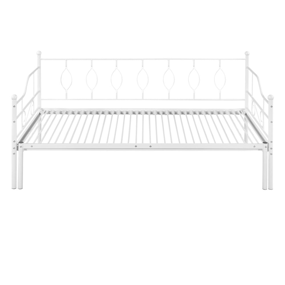 HomeRoots White Metal Twin Day Bed with Trundle - Stylish, Durable, Multi-Functional Design for Any Space 590698