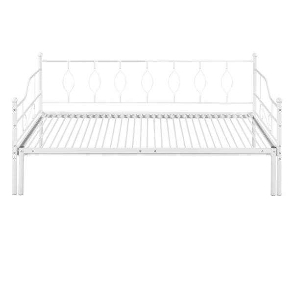 HomeRoots White Metal Twin Day Bed with Trundle - Stylish, Durable, Multi-Functional Design for Any Space 590698