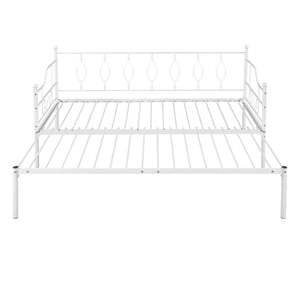 HomeRoots White Metal Twin Day Bed with Trundle - Stylish, Durable, Multi-Functional Design for Any Space 590698