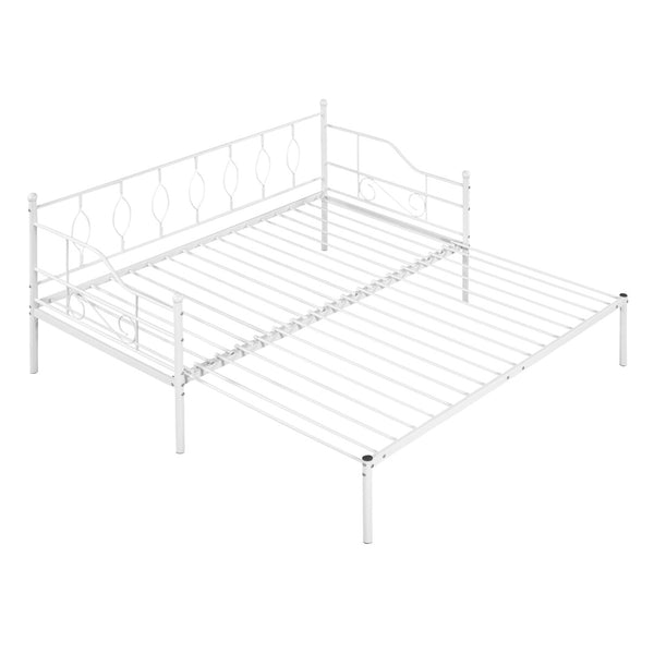 HomeRoots White Metal Twin Day Bed with Trundle - Stylish, Durable, Multi-Functional Design for Any Space 590698