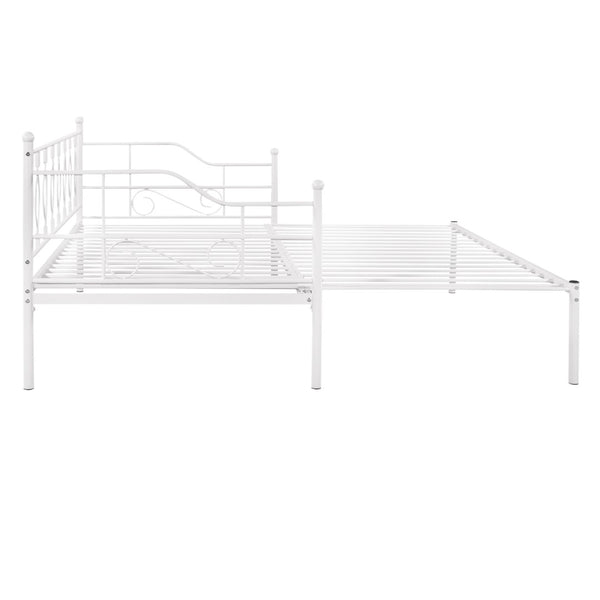 HomeRoots White Metal Twin Day Bed with Trundle - Stylish, Durable, Multi-Functional Design for Any Space 590698