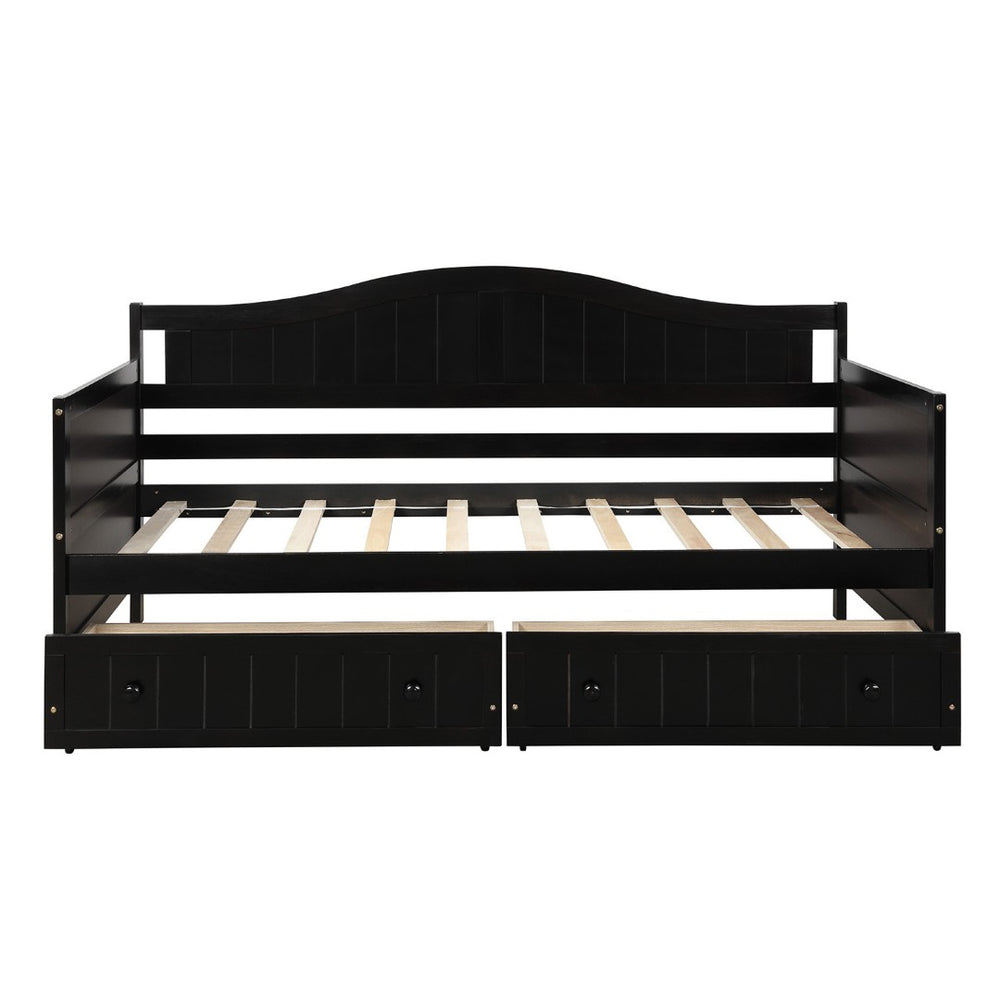 HomeRoots Espresso Wood Twin Day Bed - Stylish, Durable & Versatile Seating Solution for Any Space or Guestroom 590699