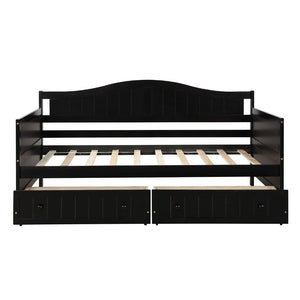 HomeRoots Espresso Wood Twin Day Bed - Stylish, Durable & Versatile Seating Solution for Any Space or Guestroom 590699