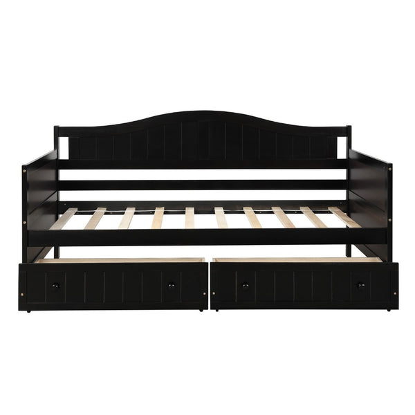 HomeRoots Espresso Wood Twin Day Bed - Stylish, Durable & Versatile Seating Solution for Any Space or Guestroom 590699