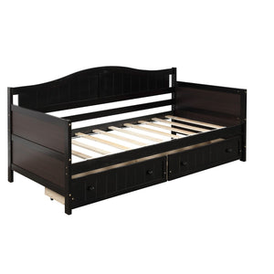 HomeRoots Espresso Wood Twin Day Bed - Stylish, Durable & Versatile Seating Solution for Any Space or Guestroom 590699
