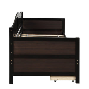 HomeRoots Espresso Wood Twin Day Bed - Stylish, Durable & Versatile Seating Solution for Any Space or Guestroom 590699