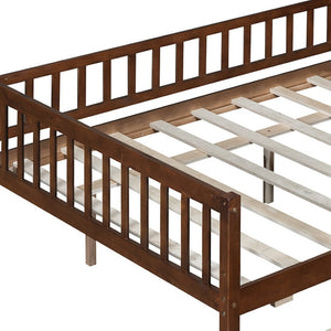 HomeRoots Walnut Wood Full Day Bed Frame – Stylish, Versatile Furniture for Seating & Sleeping in Any Space 590700