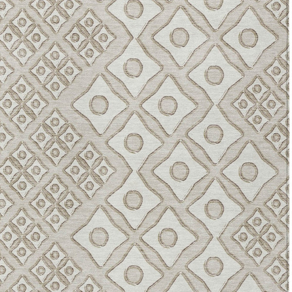 Homeroots 3' Artichoke Green And Aqua Geometric Washable Area Rug For Stylish Indoor Or Outdoor Spaces 3' X 5' Polyester 590709