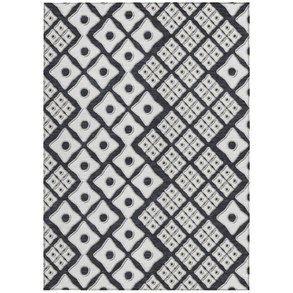 Homeroots 3' Artichoke Green And Aqua Geometric Washable Area Rug For Stylish Indoor Or Outdoor Spaces 8' X 10' Polyester 590718