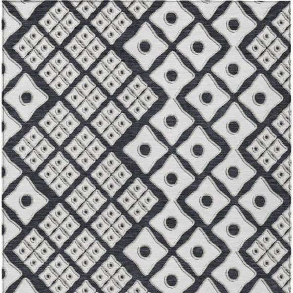 Homeroots 3' Artichoke Green And Aqua Geometric Washable Area Rug For Stylish Indoor Or Outdoor Spaces 9' X 12' Polyester 590719