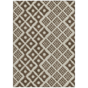 Homeroots 3' Artichoke Green And Aqua Geometric Washable Area Rug For Stylish Indoor Or Outdoor Spaces 8' X 10' Polyester 590724