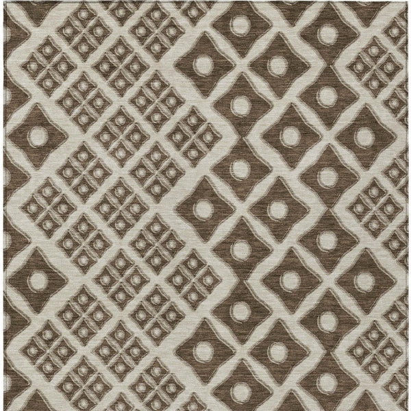 Homeroots 3' Artichoke Green And Aqua Geometric Washable Area Rug For Stylish Indoor Or Outdoor Spaces 9' X 12' Polyester 590725