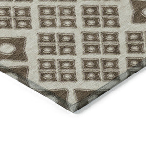 Homeroots 3' Artichoke Green And Aqua Geometric Washable Area Rug For Stylish Indoor Or Outdoor Spaces 9' X 12' Polyester 590725