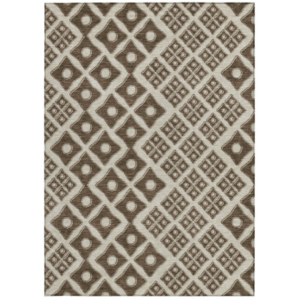 Homeroots 3' Artichoke Green And Aqua Geometric Washable Area Rug For Stylish Indoor Or Outdoor Spaces 10' X 14' Polyester 590726