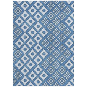 Homeroots 3' Artichoke Green And Aqua Geometric Washable Area Rug For Stylish Indoor Or Outdoor Spaces 3' X 5' Polyester 590727