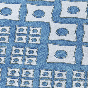 Homeroots 3' Artichoke Green And Aqua Geometric Washable Area Rug For Stylish Indoor Or Outdoor Spaces 3' X 5' Polyester 590727