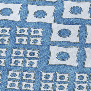 Homeroots 3' Artichoke Green And Aqua Geometric Washable Area Rug For Stylish Indoor Or Outdoor Spaces 8' Round Polyester 590729