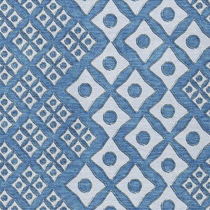 Homeroots 3' Artichoke Green And Aqua Geometric Washable Area Rug For Stylish Indoor Or Outdoor Spaces 8' X 10' Polyester 590730