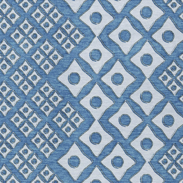 Homeroots 3' Artichoke Green And Aqua Geometric Washable Area Rug For Stylish Indoor Or Outdoor Spaces 8' X 10' Polyester 590730