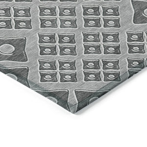 Homeroots 3' Artichoke Green And Aqua Geometric Washable Area Rug For Stylish Indoor Or Outdoor Spaces 3' X 5' Polyester 590733